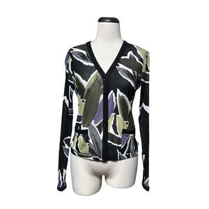 Etcetera Long Sleeve Sheer Cardigan Blouse Size Small